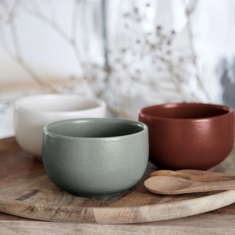 
Handmade Dip & Snack Bowl "Pacifica" - Artichoke Green