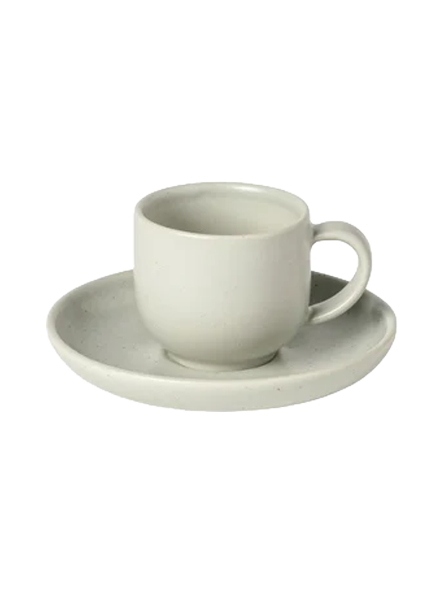 
Handmade Espresso Cup "Pacifica" with Saucer - Oyster Gray