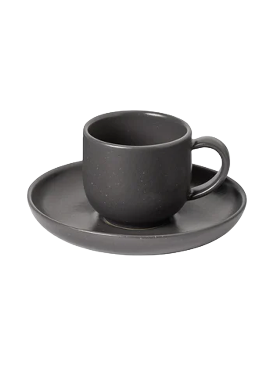 
Handmade Espresso Cup "Pacifica" with Saucer - Sead Grey
