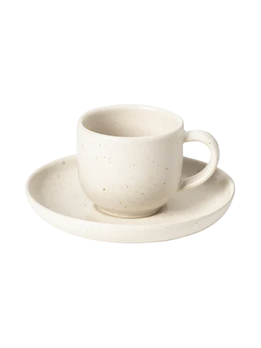
Handmade Espresso Cup "Pacifica" with Saucer - Vanilla