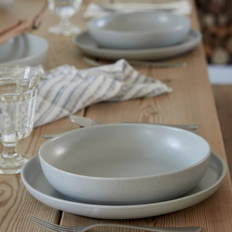 
Handmade Soup & Pasta Plates "Pacifica" - Oyster Gray