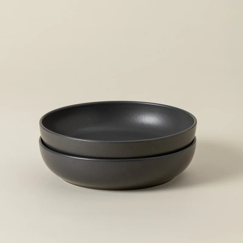 
Handmade Soup & Pasta Plates "Pacifica" - Sead Grey
