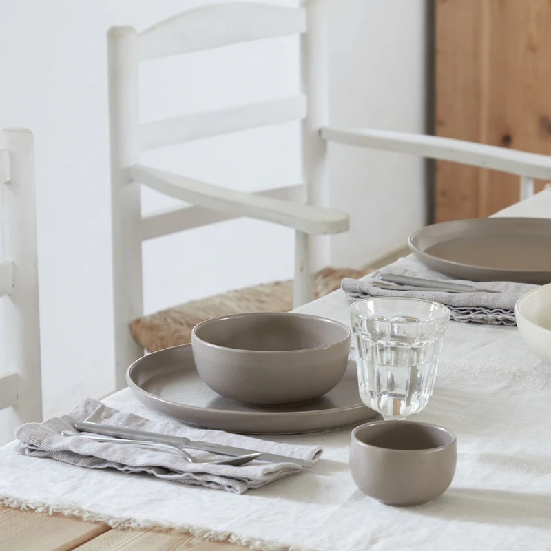 
Handmade Soup & Cereal Bowl "Pacifica" - Taupe