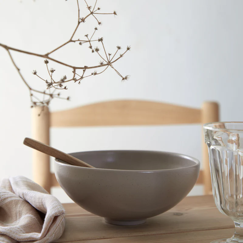 
Handmade 3-piece Ramen Set "Pacifica" - Taupe