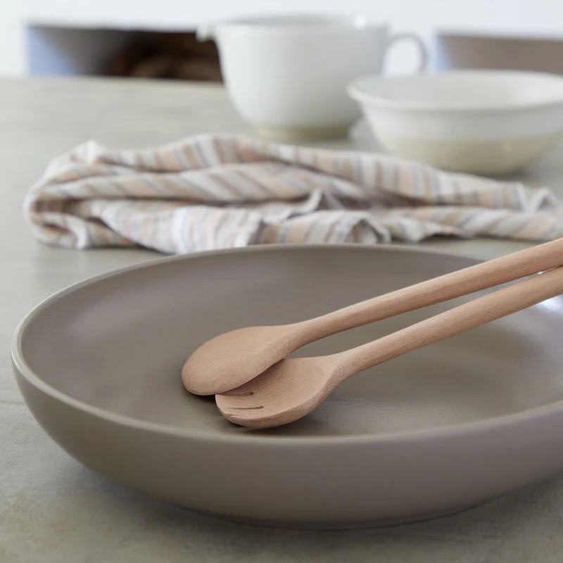 
Handmade Serving Bowl "Pacifica" - Taupe / Large