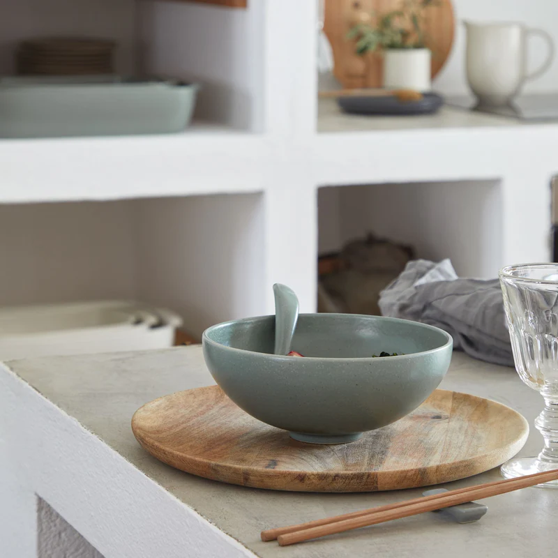 
Handmade 3-piece Ramen Set "Pacifica" - Artichoke Green