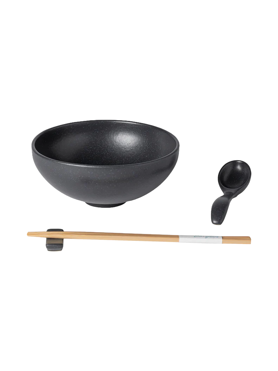 
Handmade 3-piece Ramen Set "Pacifica" - Sead Grey