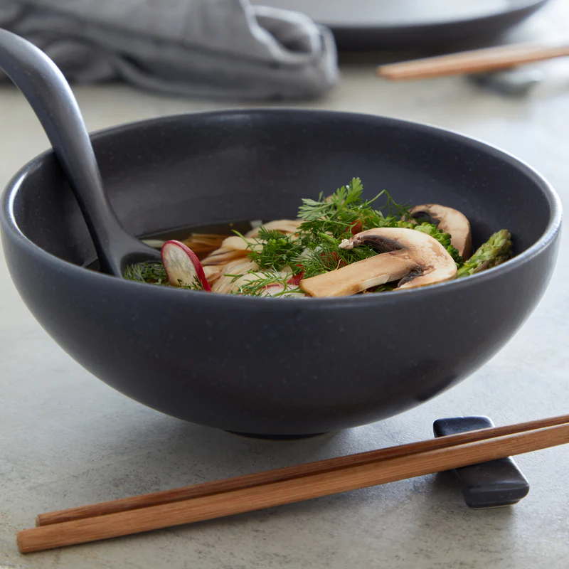 
Handmade 3-piece Ramen Set "Pacifica" - Sead Grey