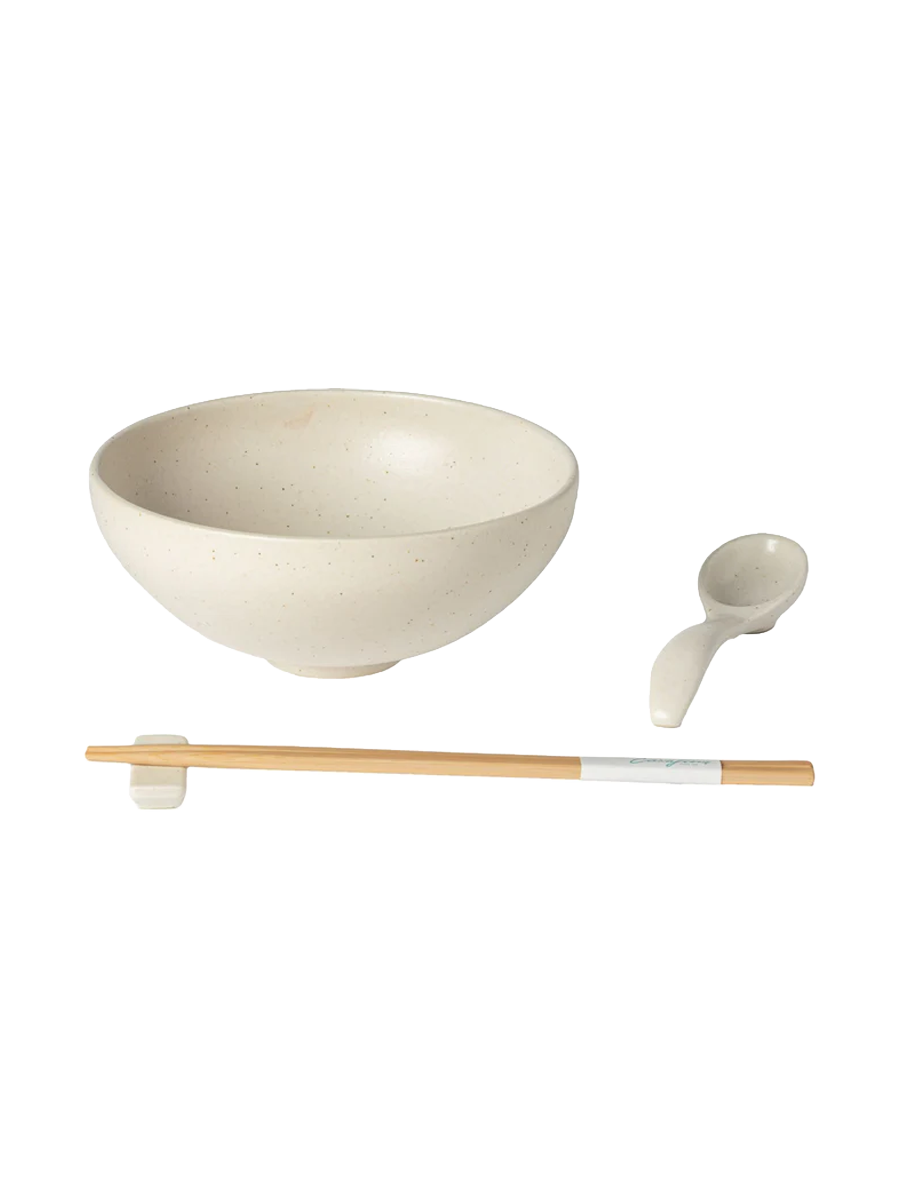 
Handmade 3-piece Ramen Set "Pacifica" - Vanilla