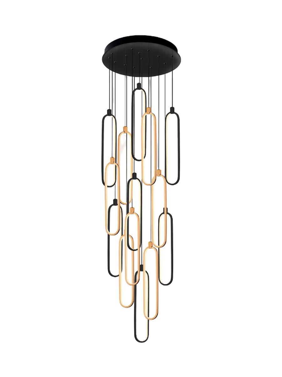 
Dimmbare LED Design Pendellampe „Colette XL“ mit Fernbedienung, 14-flammig
