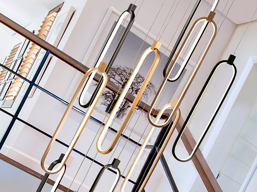 
Dimmbare LED Design Pendellampe „Colette XL“ mit Fernbedienung, 14-flammig