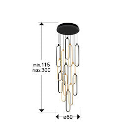
Dimmbare LED Design Pendellampe „Colette XL“ mit Fernbedienung, 14-flammig