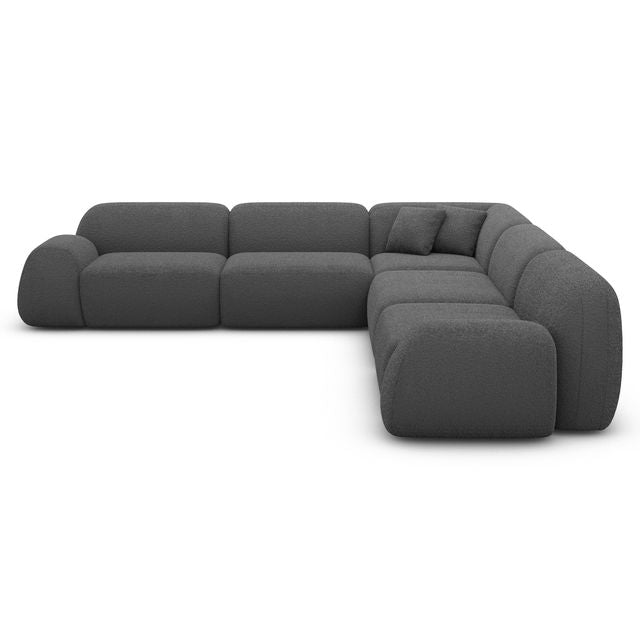 
5-Sitzer Design Ecksofa „Lumera“ mit Bouclé-Bezug - Bouclé Graphit