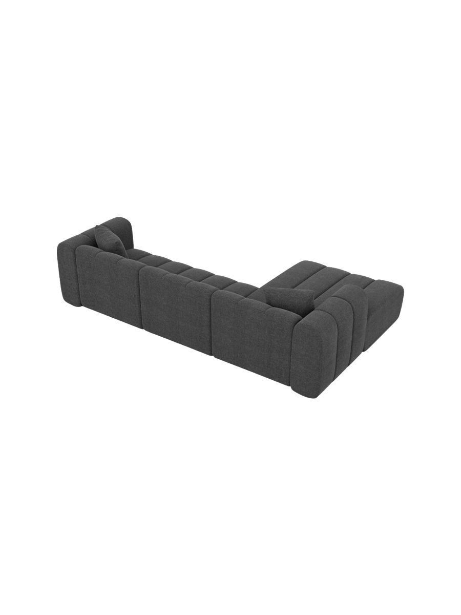 
4-Sitzer Design Ecksofa „Oliva“ mit Strukturstoff-Bezug - Strukturstoff Anthrazit / Eckteil links