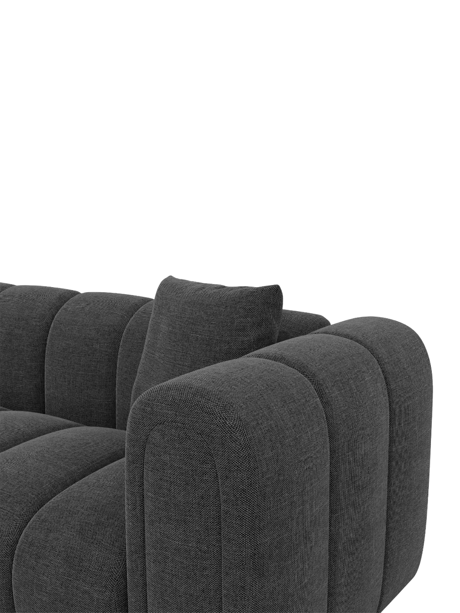 
4-Sitzer Design Ecksofa „Oliva“ mit Strukturstoff-Bezug - Strukturstoff Anthrazit / Eckteil links