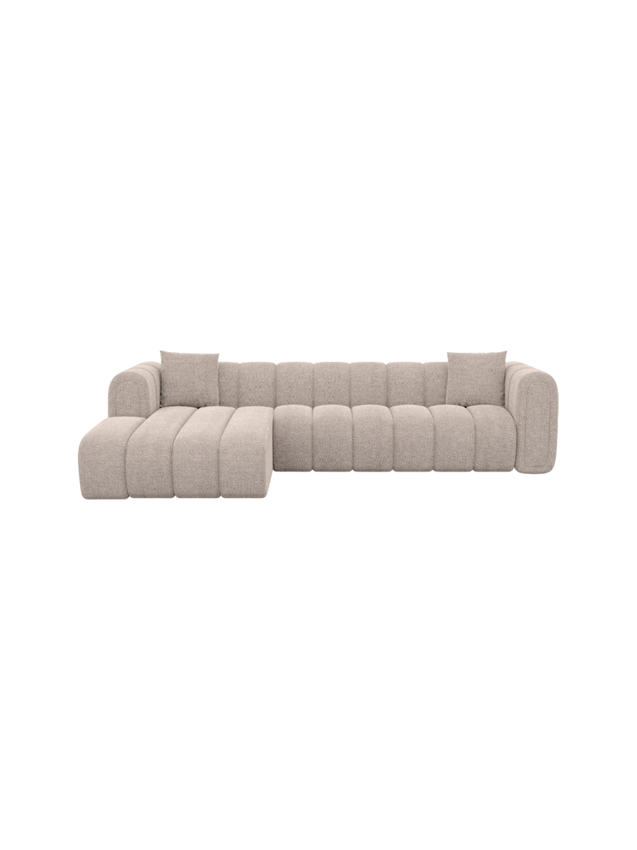 
4-Sitzer Design Ecksofa „Oliva“ mit Strukturstoff-Bezug - Strukturstoff Anthrazit / Eckteil links