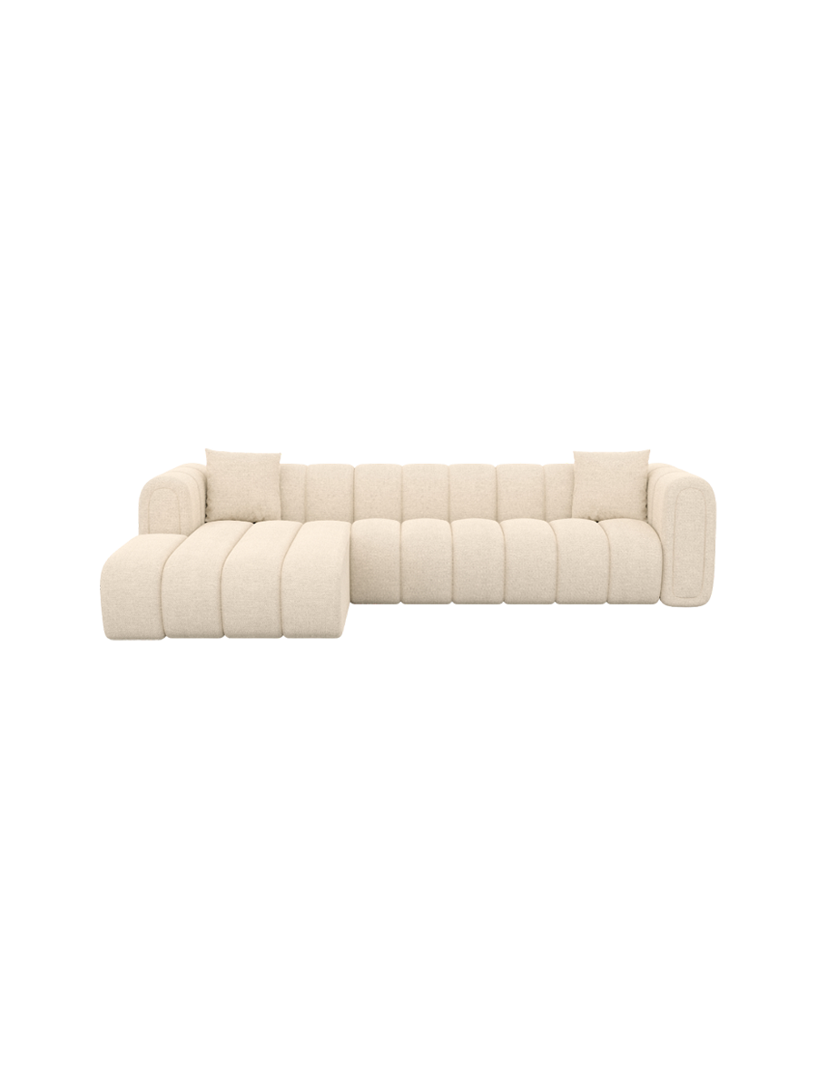 
4-Sitzer Design Ecksofa „Oliva“ mit Strukturstoff-Bezug - Strukturstoff Anthrazit / Eckteil links