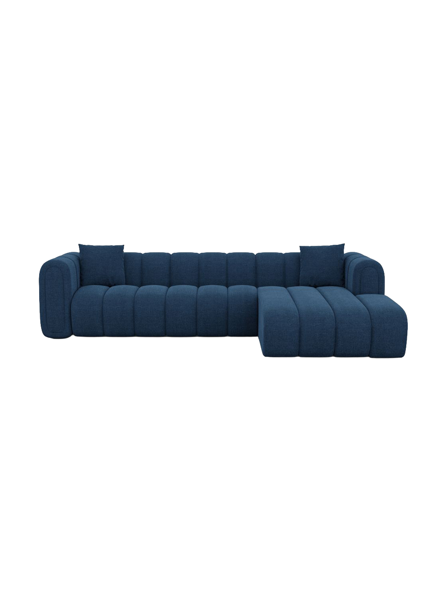 
4-seater designer corner sofa “Oliva” with textured-fabric upholstery - Textured fabric Anthracite / Left corner section
