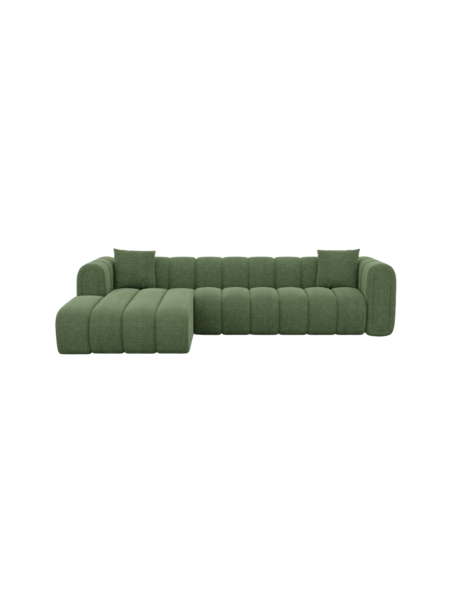 
4-Sitzer Design Ecksofa „Oliva“ mit Strukturstoff-Bezug - Strukturstoff Anthrazit / Eckteil links