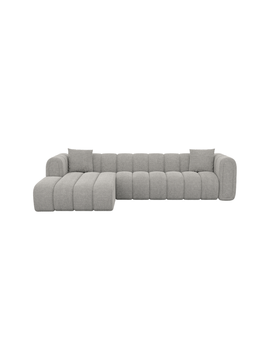 
4-Sitzer Design Ecksofa „Oliva“ mit Strukturstoff-Bezug - Strukturstoff Anthrazit / Eckteil links
