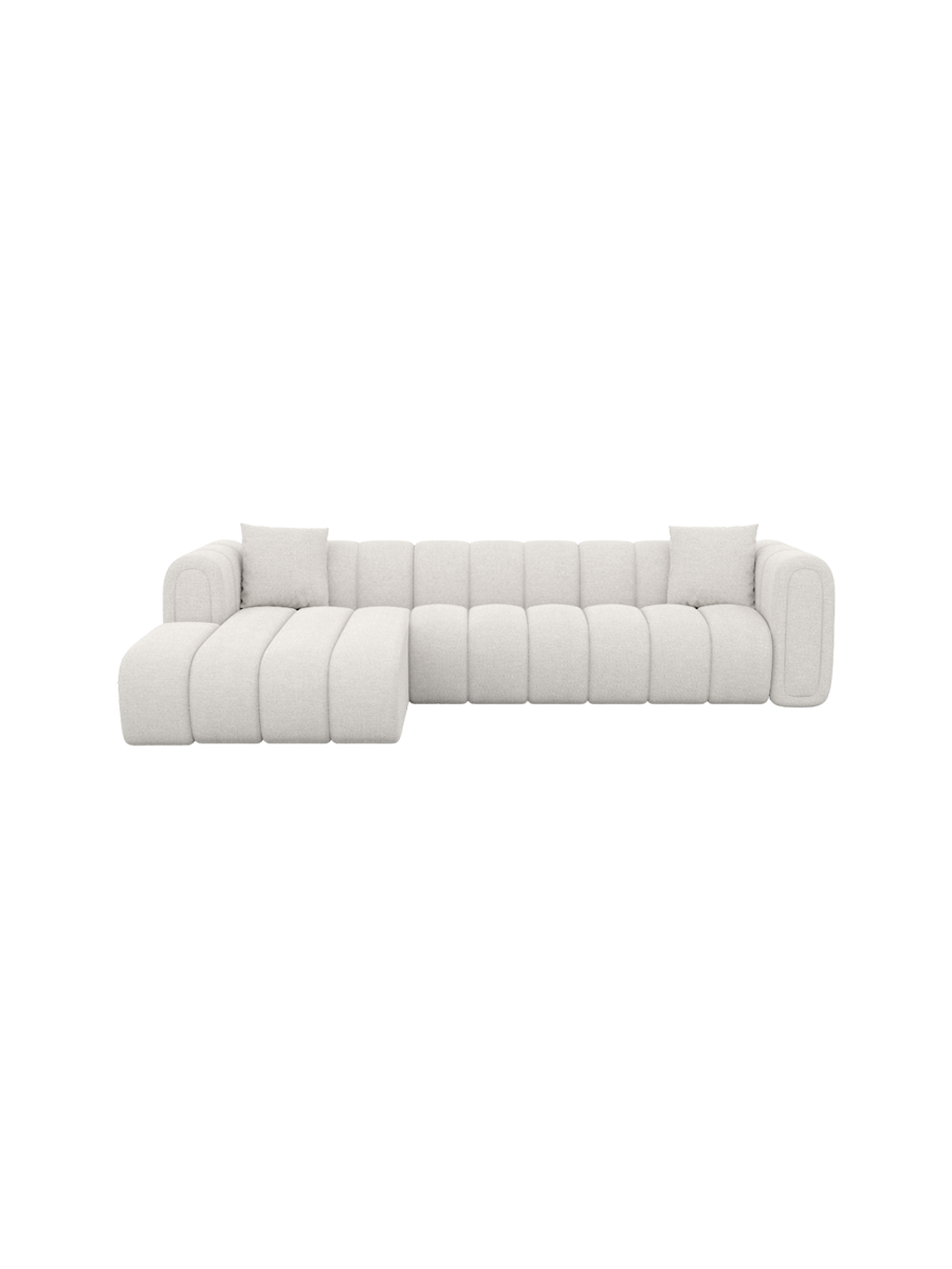 
4-Sitzer Design Ecksofa „Oliva“ mit Strukturstoff-Bezug - Strukturstoff Anthrazit / Eckteil links