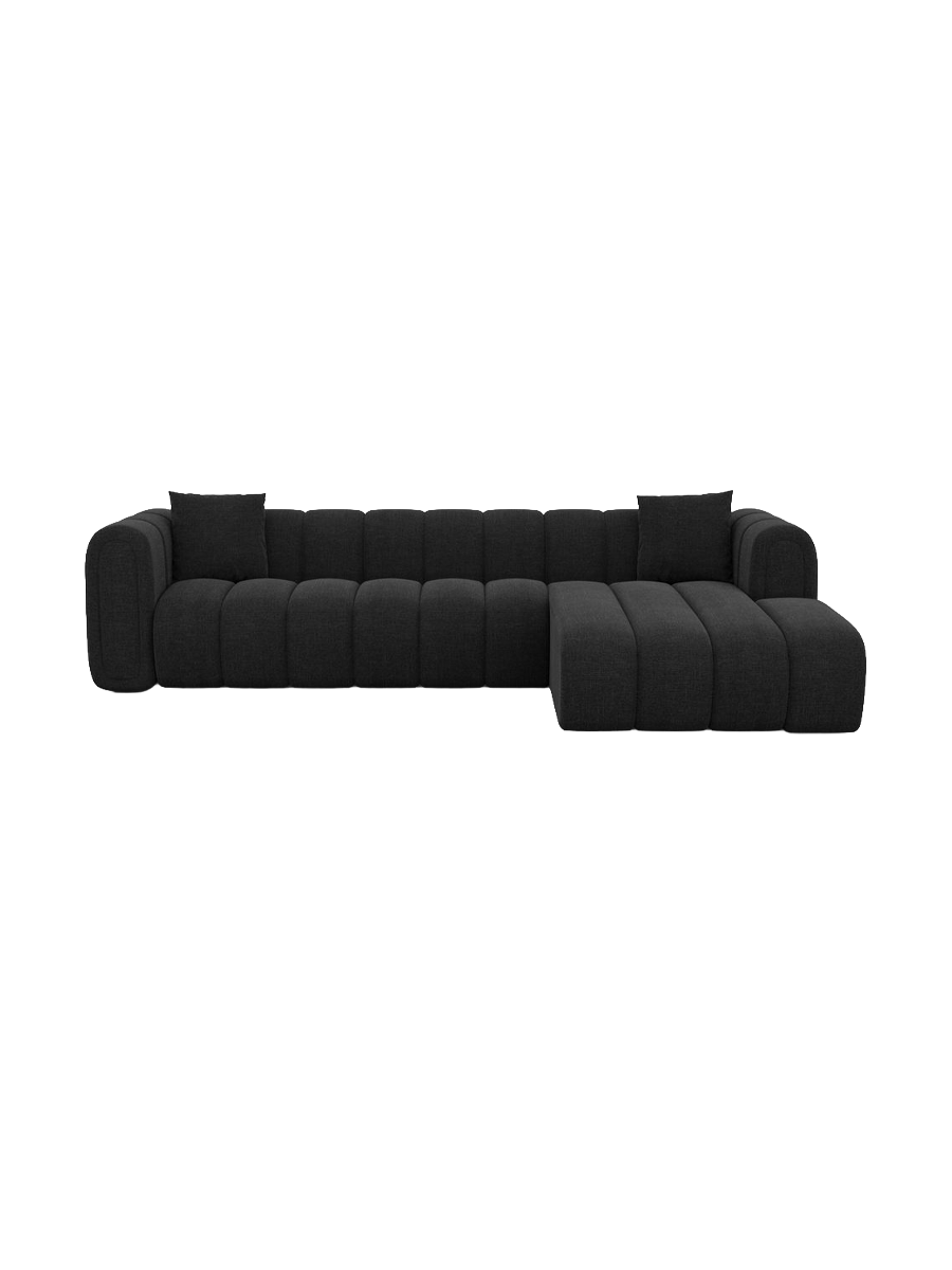 
4-Sitzer Design Ecksofa „Oliva“ mit Samtbezug - Samtbezug Königsblau / Eckteil links