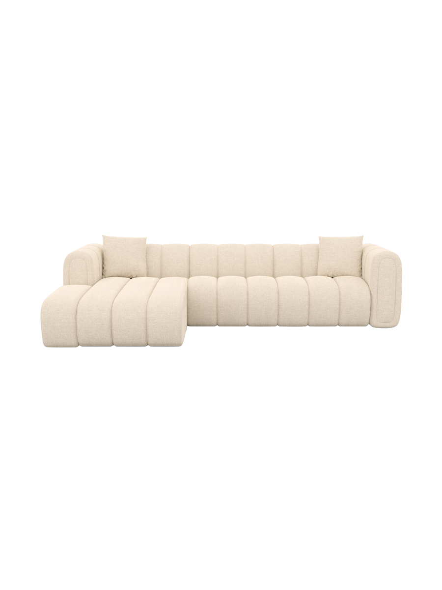 
4-Sitzer Design Ecksofa „Oliva“ mit Strukturstoff-Bezug - Strukturstoff Anthrazit / Eckteil links