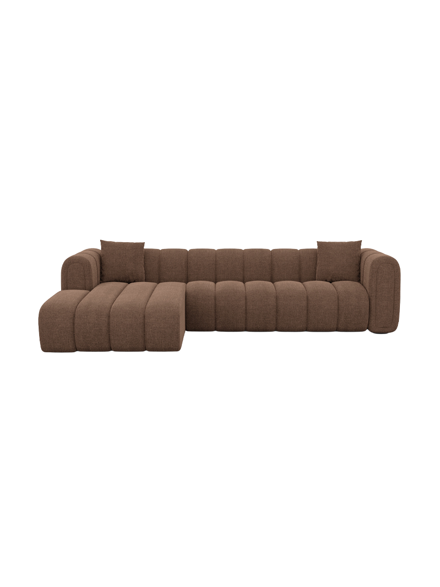 
4-Sitzer Design Ecksofa „Oliva“ mit Strukturstoff-Bezug - Strukturstoff Anthrazit / Eckteil links