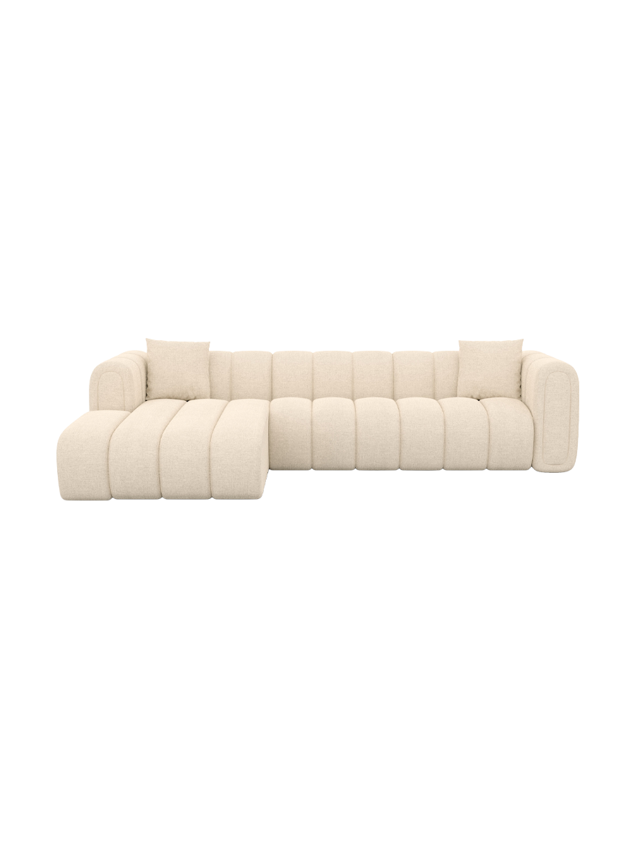 
4-Sitzer Design Ecksofa „Oliva“ mit Strukturstoff-Bezug - Strukturstoff Anthrazit / Eckteil links