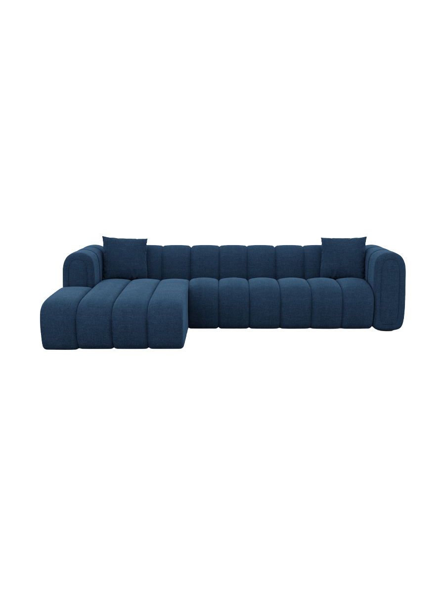 
4-Sitzer Design Ecksofa „Oliva“ mit Strukturstoff-Bezug - Strukturstoff Anthrazit / Eckteil links