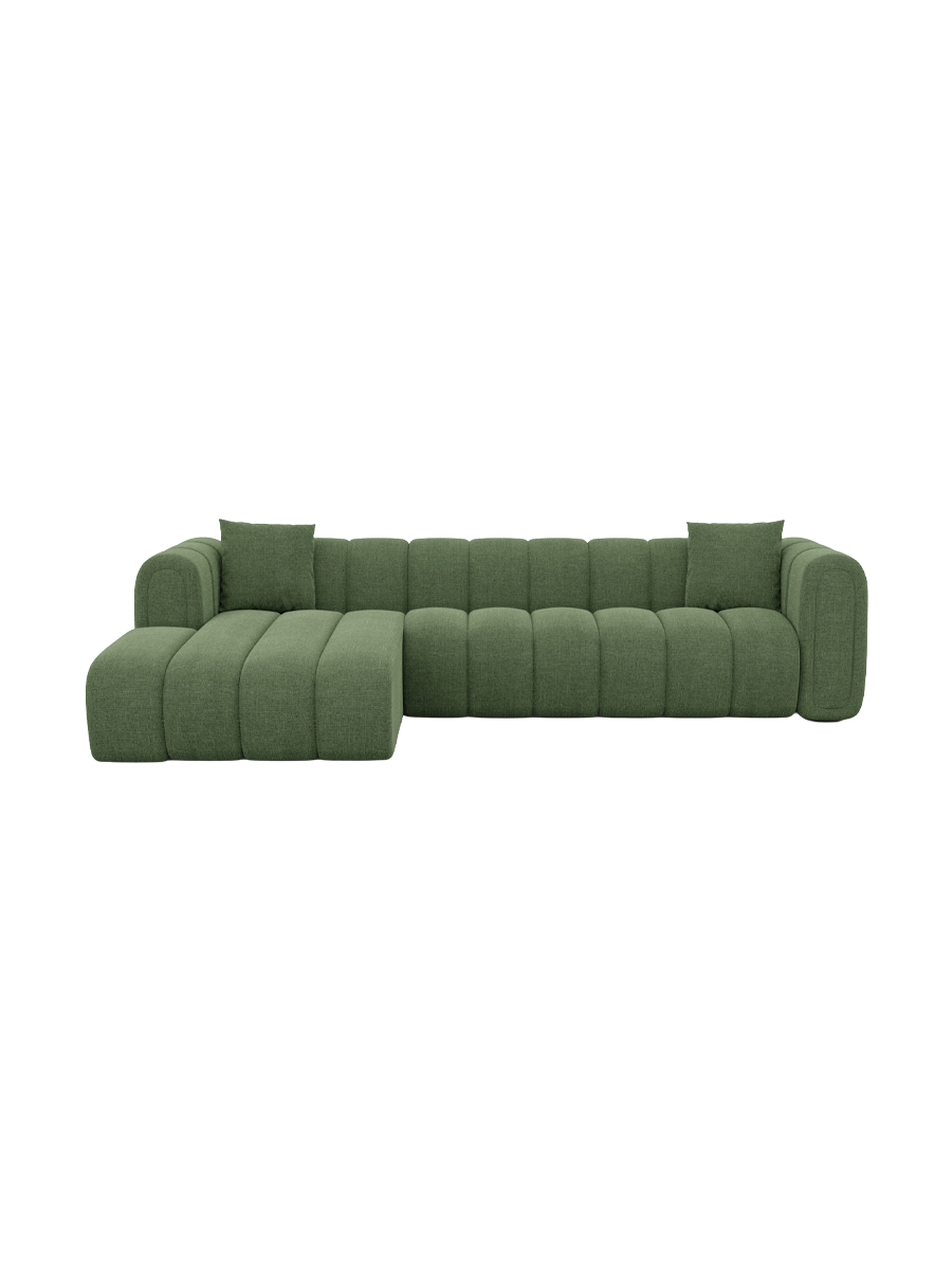 
4-Sitzer Design Ecksofa „Oliva“ mit Strukturstoff-Bezug - Strukturstoff Anthrazit / Eckteil links
