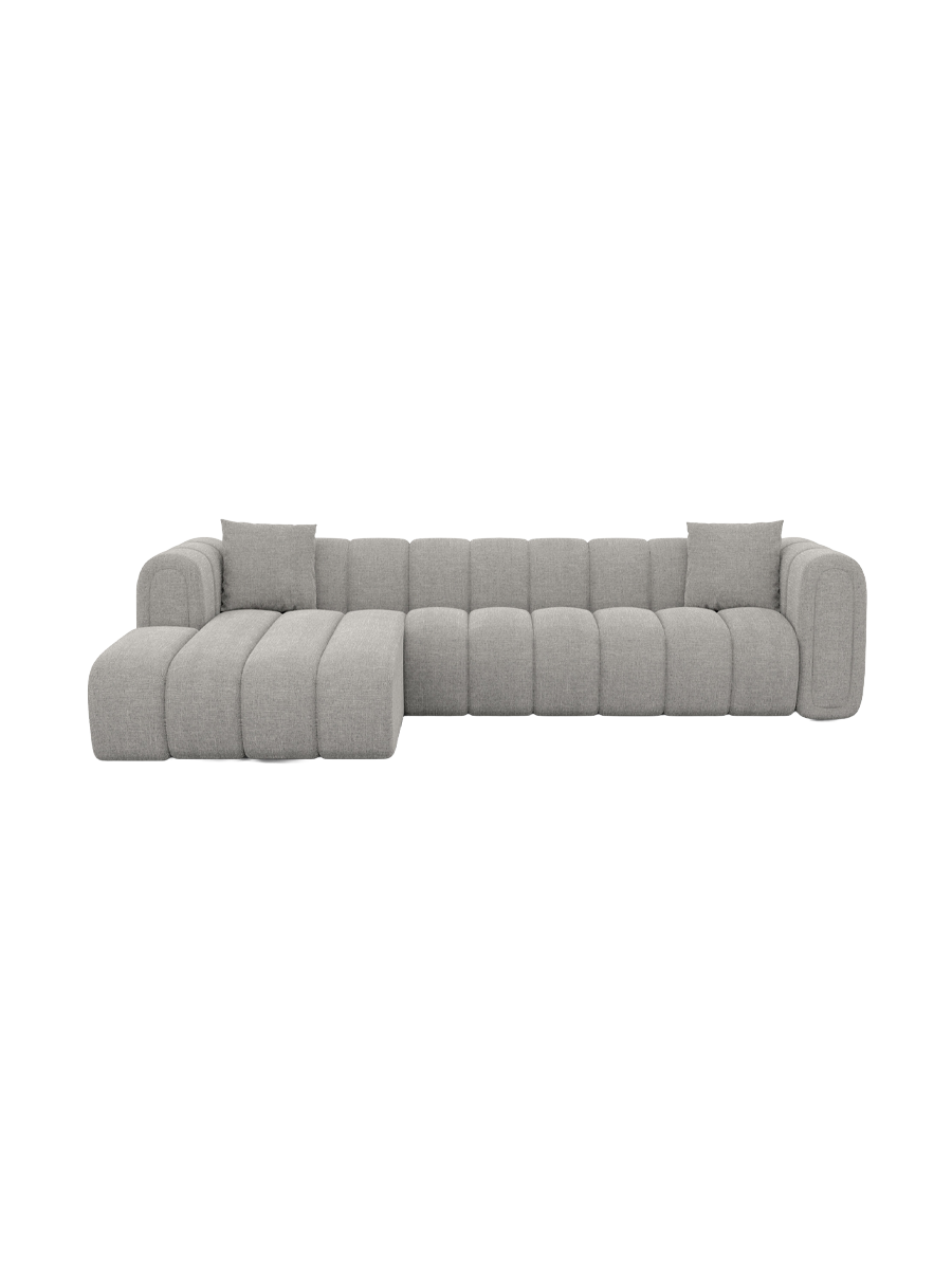 
4-Sitzer Design Ecksofa „Oliva“ mit Strukturstoff-Bezug - Strukturstoff Anthrazit / Eckteil links