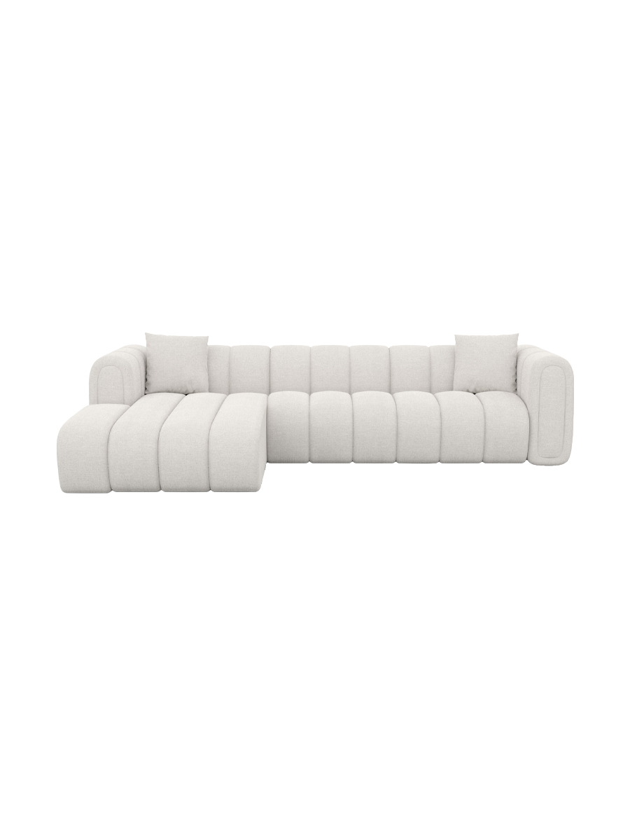 
4-Sitzer Design Ecksofa „Oliva“ mit Strukturstoff-Bezug - Strukturstoff Anthrazit / Eckteil links