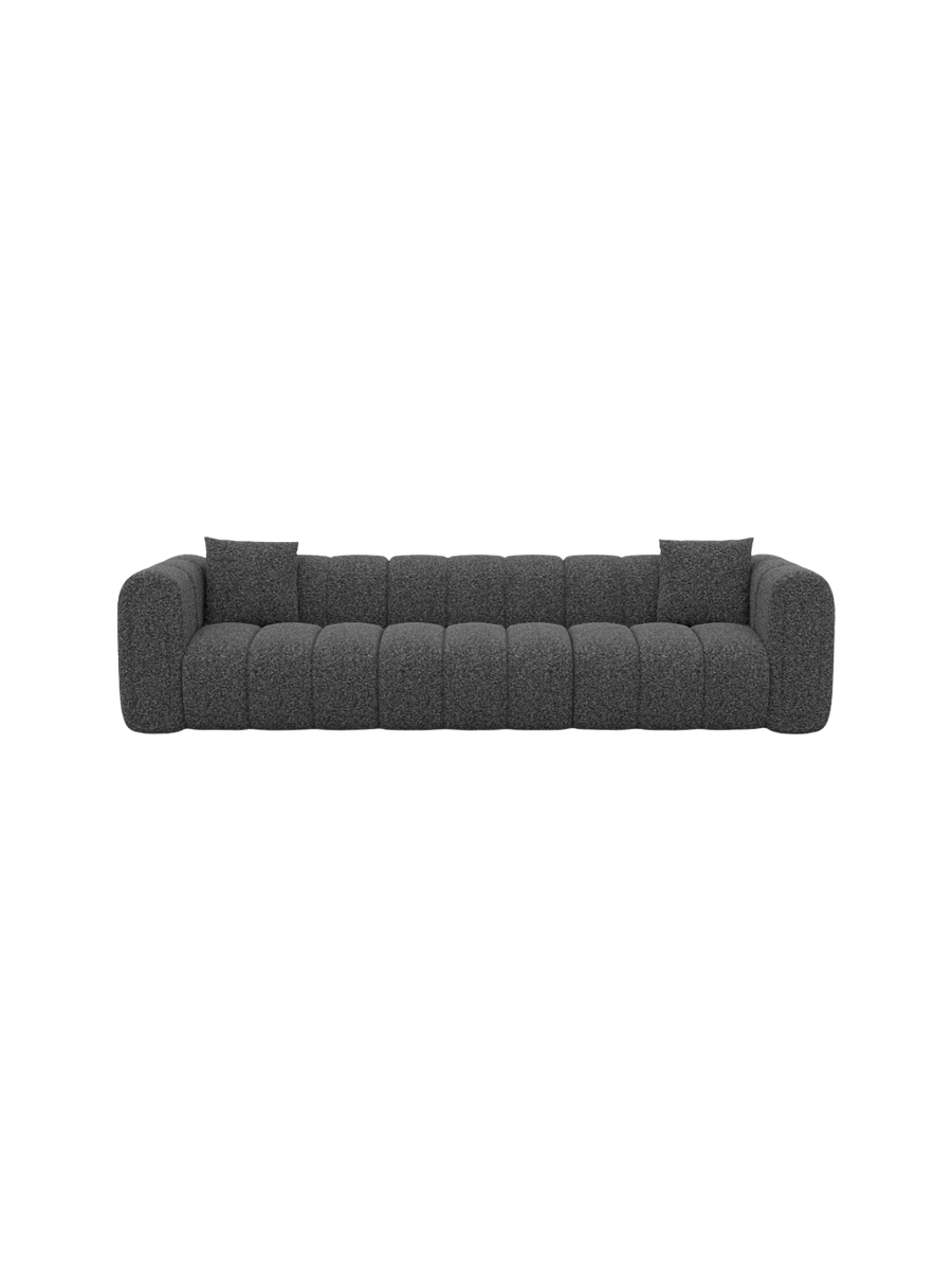 
3-Sitzer Design Sofa „Oliva“ mit Bouclé-Bezug - Bouclé Graphit