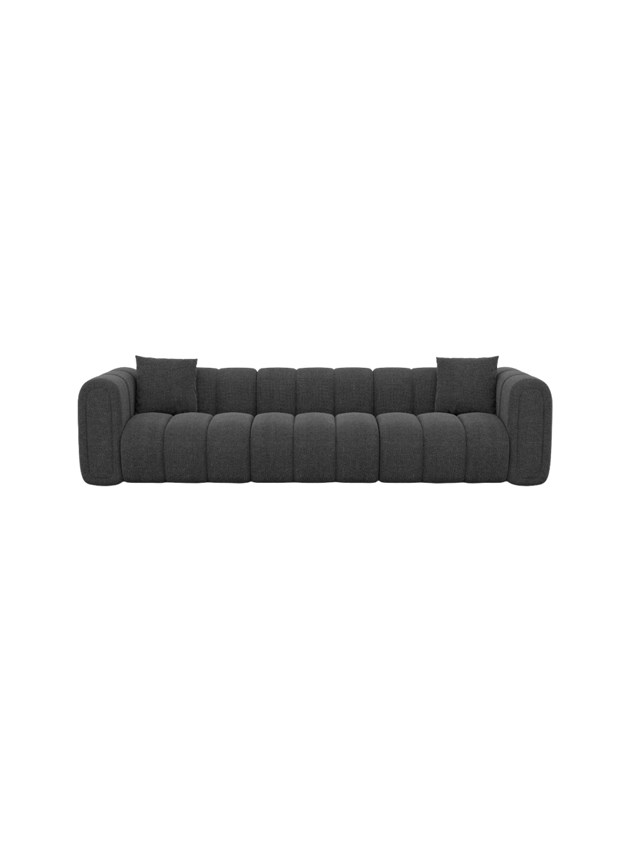 
3-Sitzer Design Sofa „Oliva“ mit Strukturstoff-Bezug - Strukturstoff Anthrazit