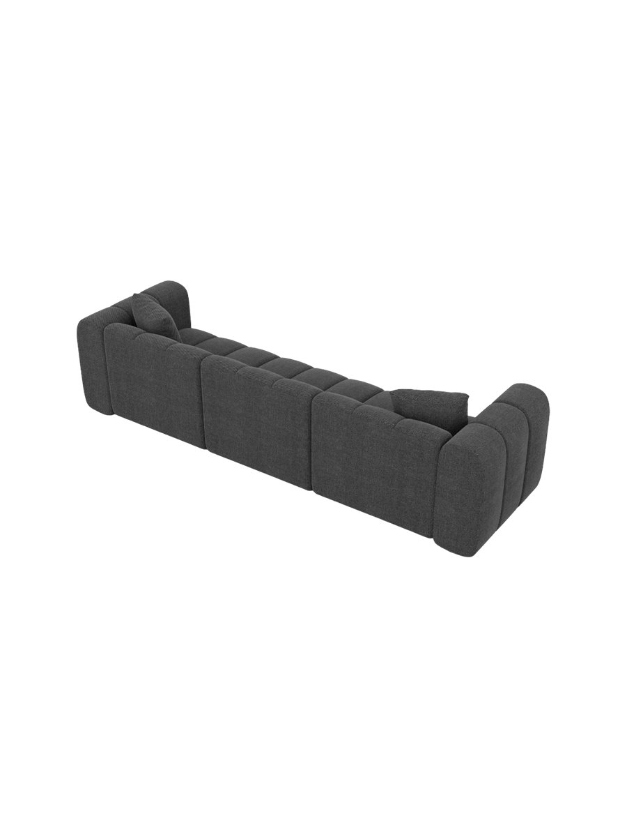 
3-Sitzer Design Sofa „Oliva“ mit Strukturstoff-Bezug - Strukturstoff Anthrazit