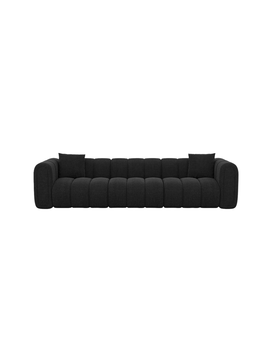 
3-Sitzer Design Sofa „Oliva“ mit Strukturstoff-Bezug - Strukturstoff Anthrazit