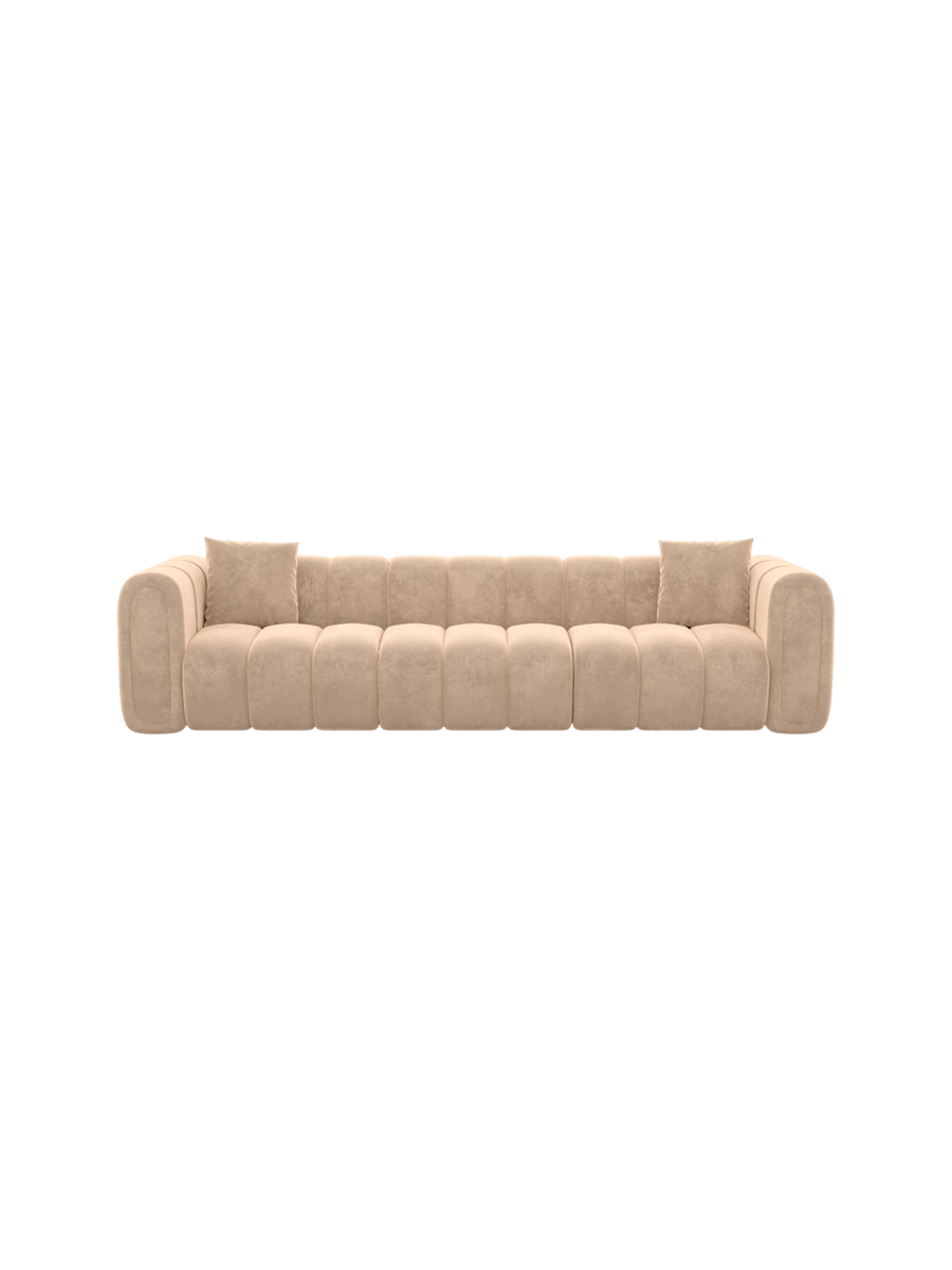 
3-Sitzer Design Sofa „Oliva“ mit Samtbezug - Samtbezug Königsblau