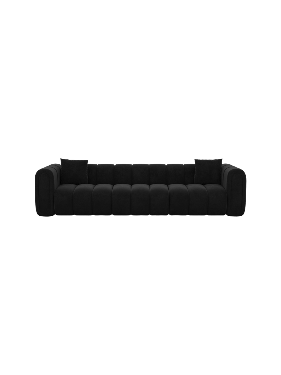 
3-Sitzer Design Sofa „Oliva“ mit Samtbezug - Samtbezug Königsblau