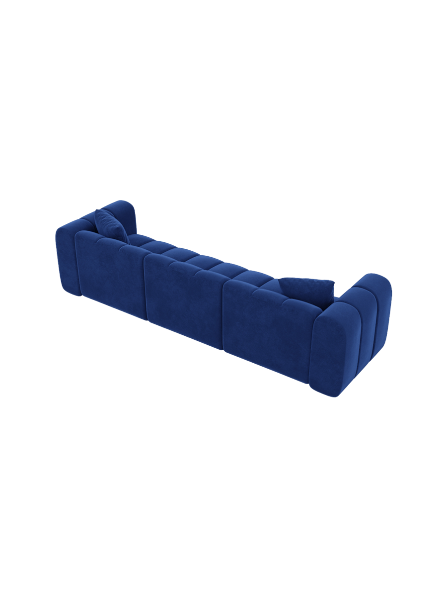 
3-Sitzer Design Sofa „Oliva“ mit Samtbezug - Samtbezug Königsblau