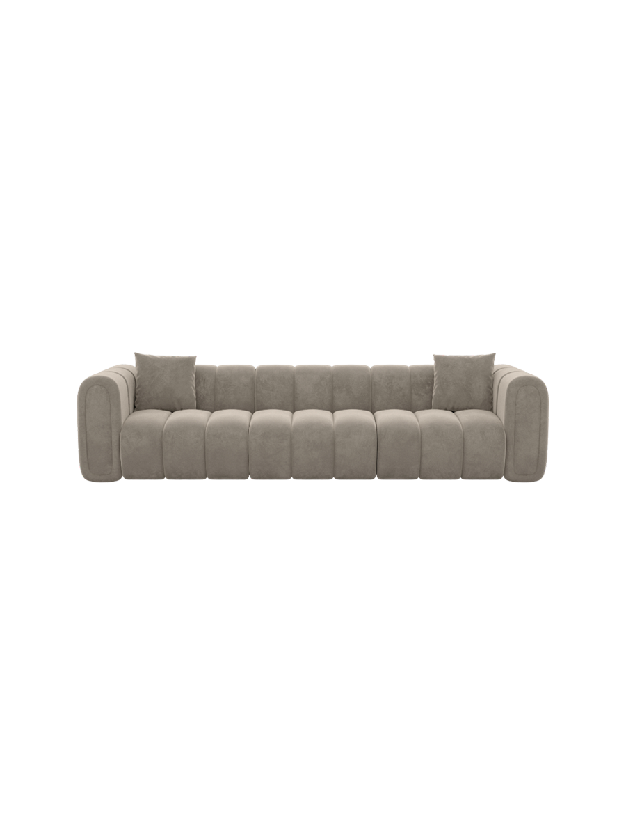 
3-Sitzer Design Sofa „Oliva“ mit Samtbezug - Samtbezug Königsblau