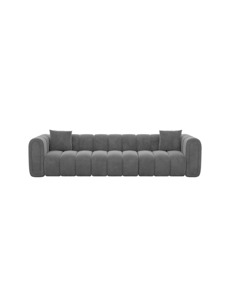 
3-Sitzer Design Sofa „Oliva“ mit Samtbezug - Samtbezug Königsblau