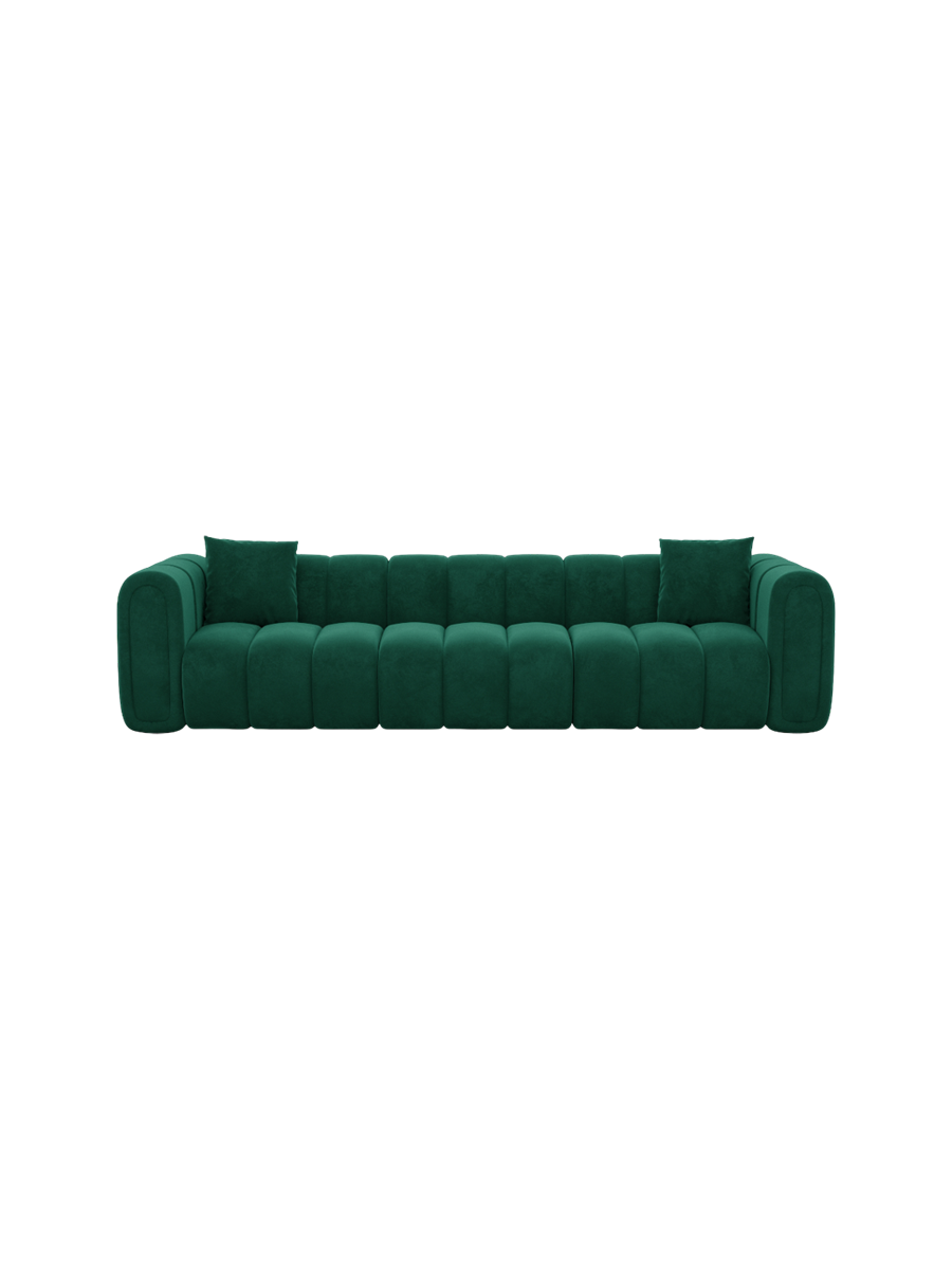 
3-Sitzer Design Sofa „Oliva“ mit Samtbezug - Samtbezug Königsblau