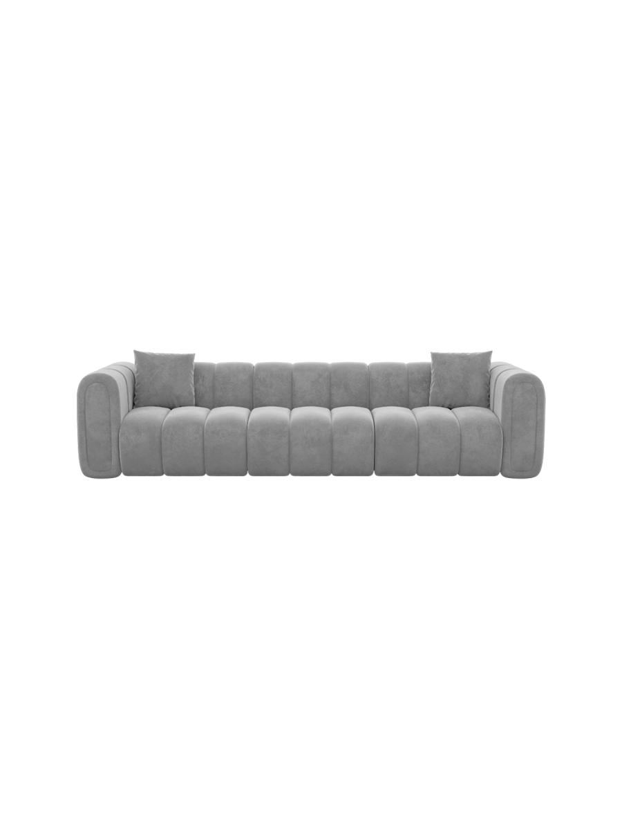 
3-Sitzer Design Sofa „Oliva“ mit Samtbezug - Samtbezug Königsblau