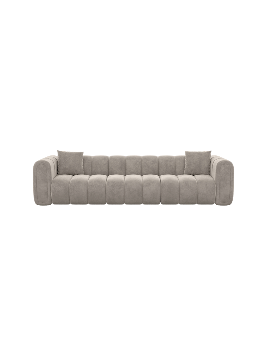 
3-Sitzer Design Sofa „Oliva“ mit Samtbezug - Samtbezug Königsblau
