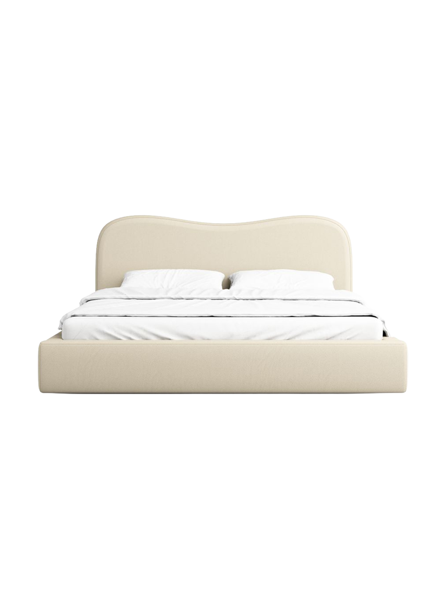 
Design Polsterbett „Yakamoz“ mit Ablagefach, Kunstleder Beige - 140 x 200 cm