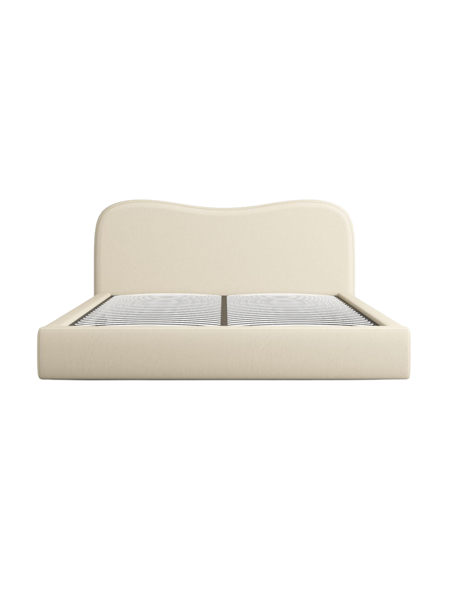 
Design Polsterbett „Yakamoz“ mit Ablagefach, Kunstleder Beige - 140 x 200 cm