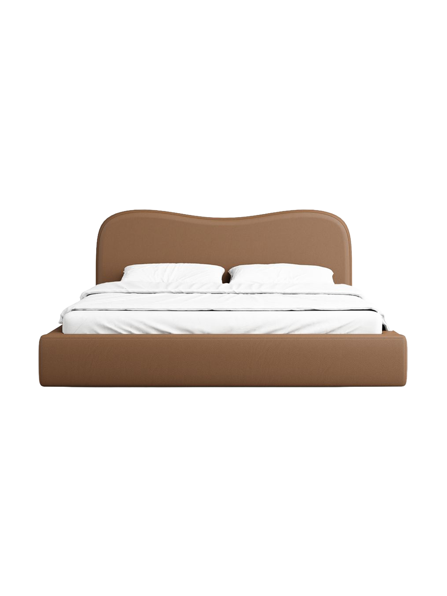 
Design Polsterbett „Yakamoz“ mit Ablagefach, Kunstleder Choco Brown - 140 x 200 cm