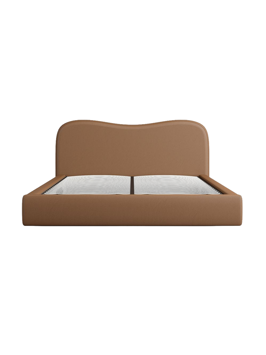 
Design Polsterbett „Yakamoz“ mit Ablagefach, Kunstleder Choco Brown - 140 x 200 cm