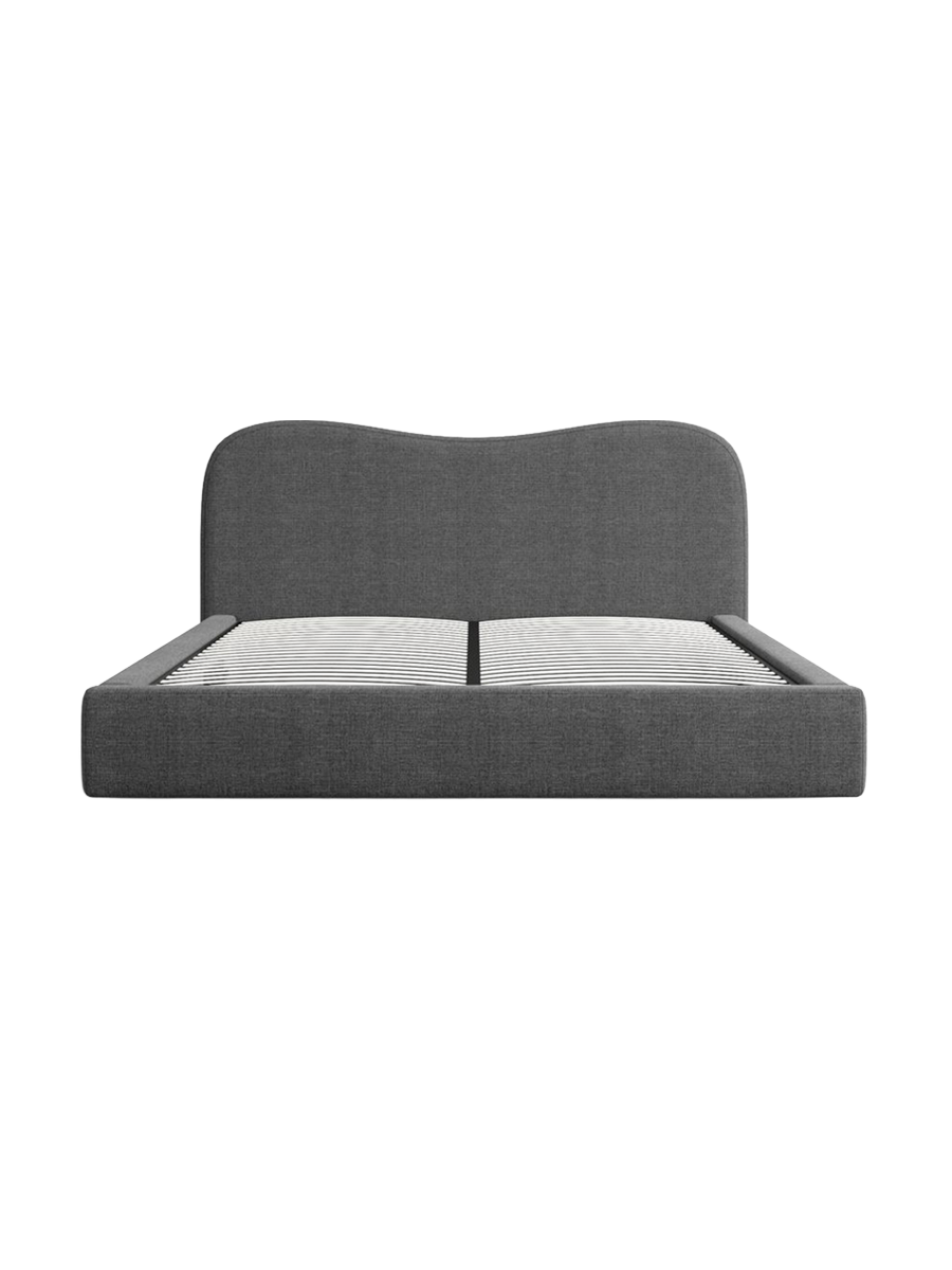 
Design Polsterbett „Yakamoz“ mit Ablagefach, Webstoff Anthrazit - 140 x 200 cm